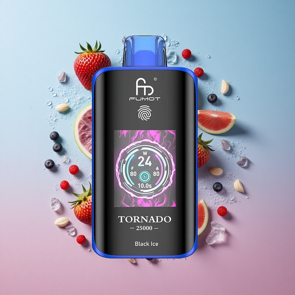 Fumot Tornado 25000 Puffs Crna Led HD Ekran Croatia Vape Wholesale