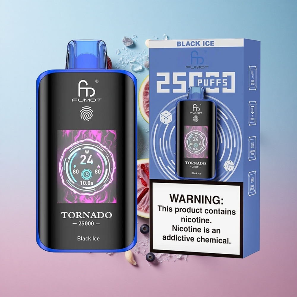 Fumot Tornado 25000 Puffs Crna Led HD Ekran Croatia Vape Wholesale