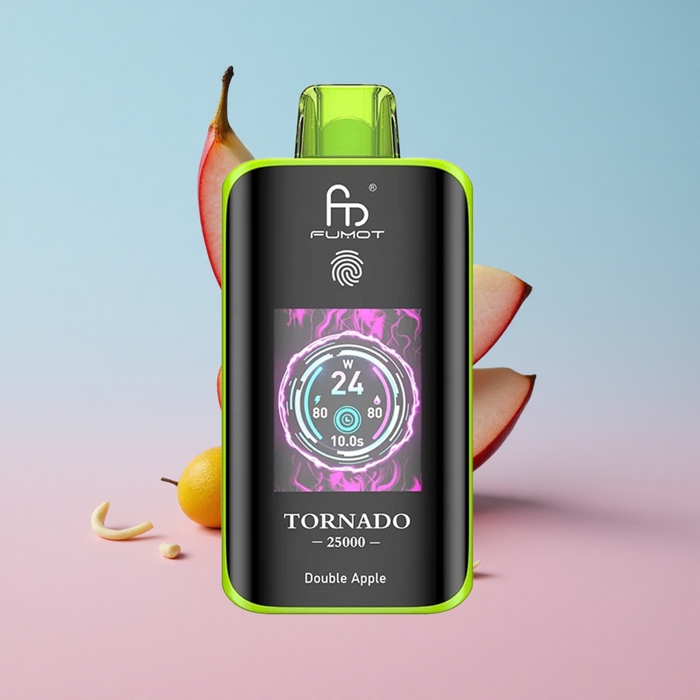 Fumot Tornado 25000 Puffs Dvostruka Jabuka 20ml Pre-filled E-liquid HD Ekran Croatia Vape Wholesale