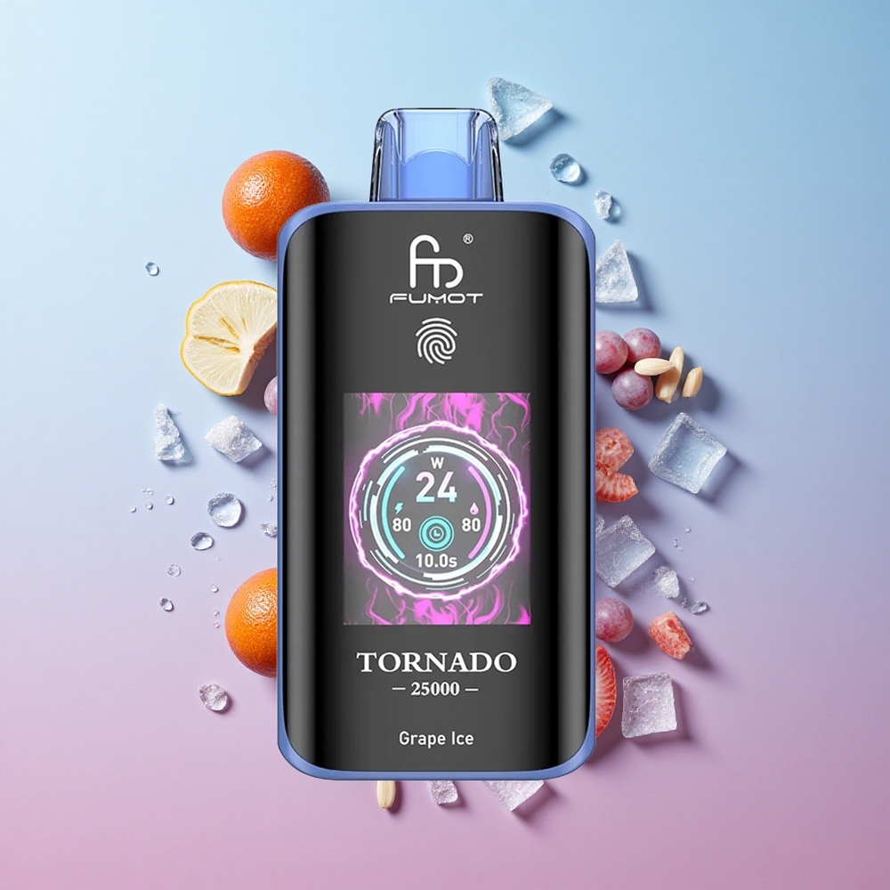 Fumot Tornado 25000 Puffs Grozd Led 20ml Pre-filled E-liquid HD Ekran Croatia Vape Wholesale