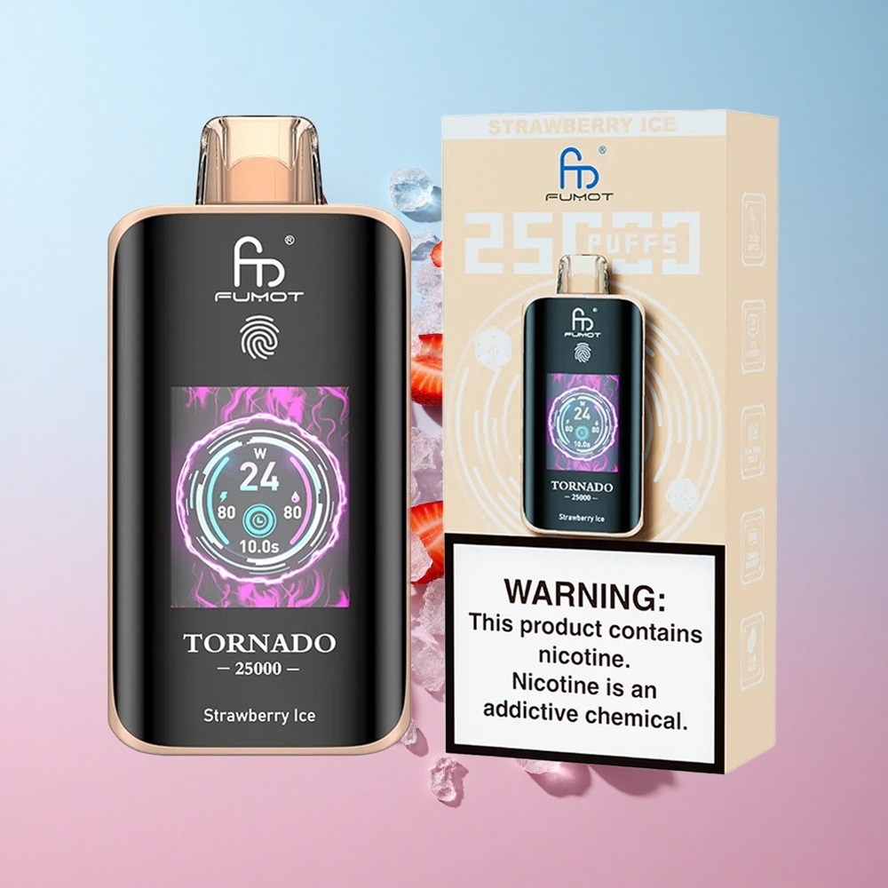 Fumot Tornado 25000 Puffs Jagoda Led HD Ekran Croatia Vape Wholesale