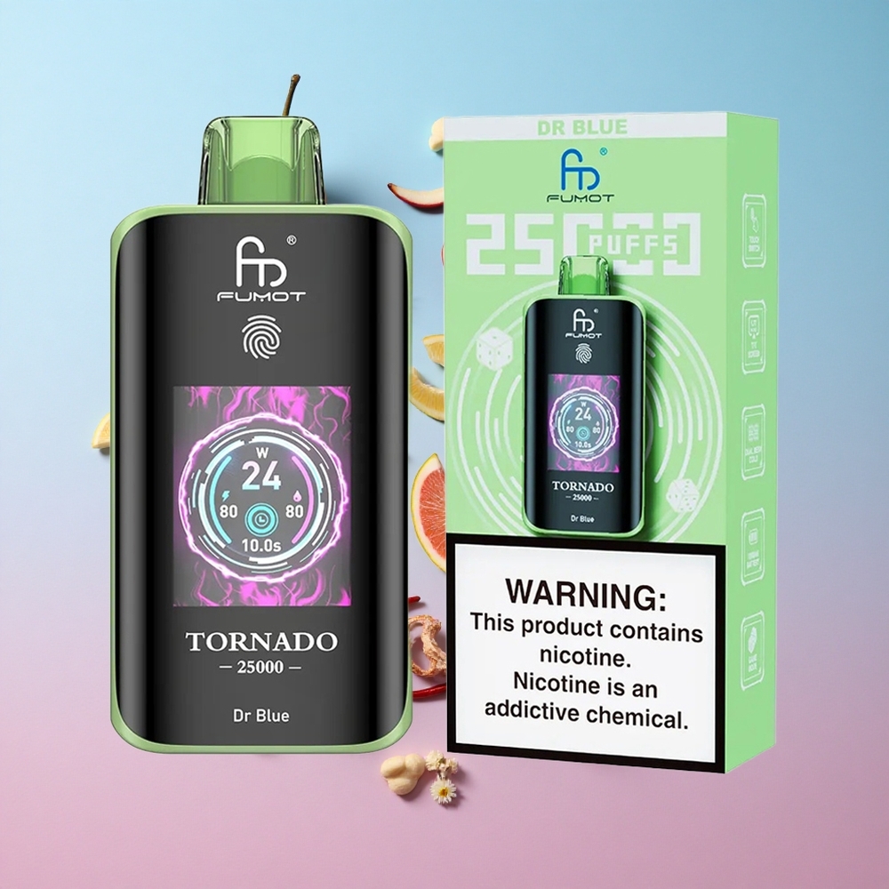 Fumot Tornado 25000 Puffs Jednokratna Vape Plava (Dr Blue) 20ml Pre-filled E-liquid Croatia Vape Wholesale