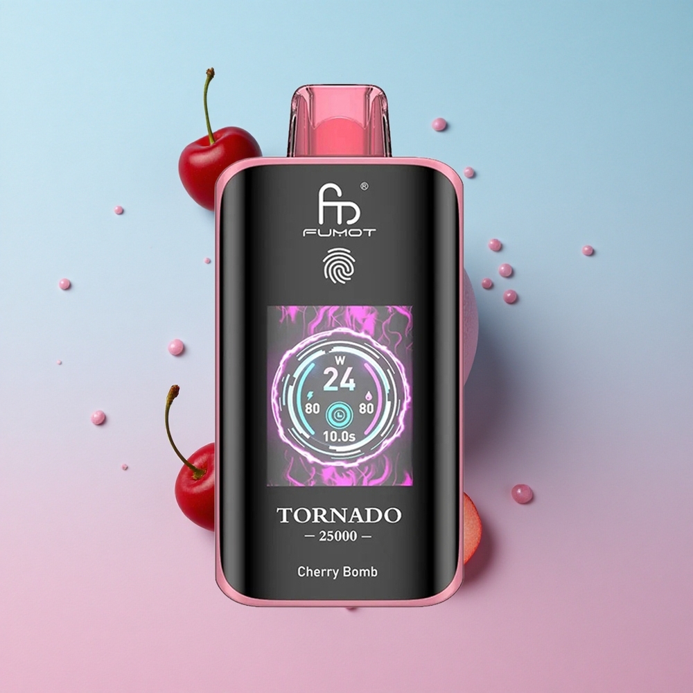 Fumot Tornado 25000 Puffs Višnjevo Granate HD Ekran Croatia Vape Wholesale
