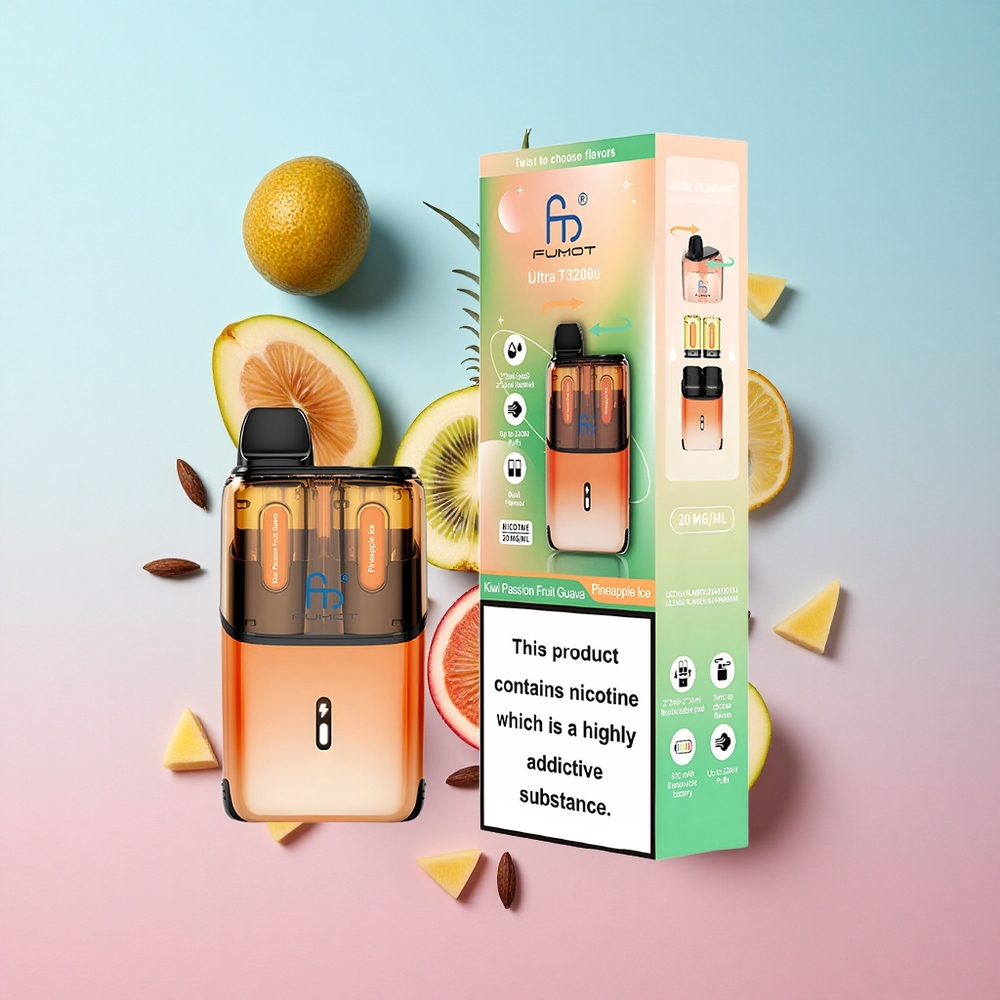 Fumot Ultra T32000 Jednokratna Vape 32000 čađi Kiwi Pasiflora Guava Ananas Led Croatia Vape Wholesale
