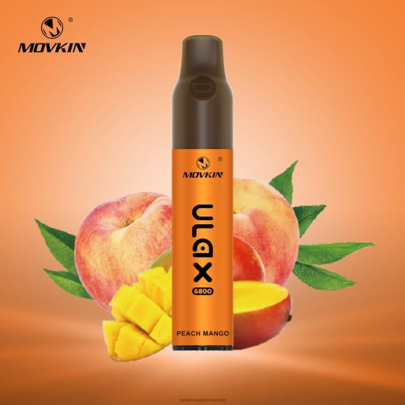 RandM Vape Shop - RandM Movkin Ulax 6800 (keramička zavojnica) jednokratni punjivi vape pod uređaj N6ZTB60 breskva mango