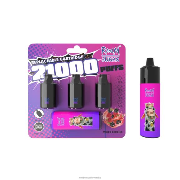RandM Disposable Vape - RandM Sunax 21000 zamjenjivi vape uređaj za kontrolu protoka zraka 1 kom N6ZTB270 miješano bobičasto voće