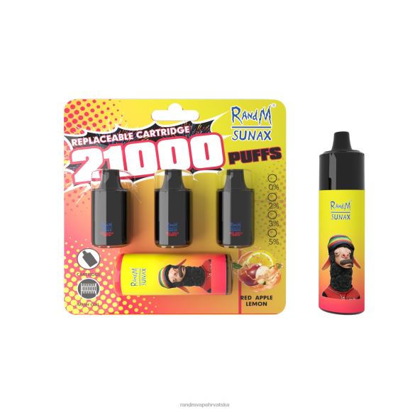 RandM Tornado Croatia - RandM Sunax 21000 zamjenjivi vape uređaj za kontrolu protoka zraka 1 kom N6ZTB272 crvena jabuka limun