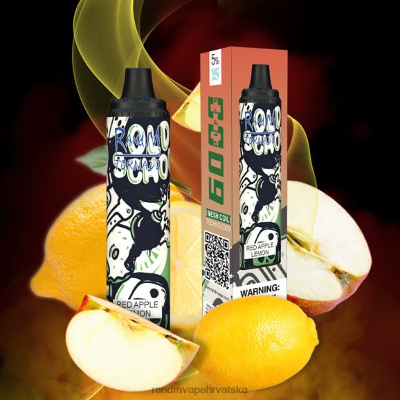 RandM Disposable Vape - RandM Tornado 6000 Vape Pod uređaj za kontrolu protoka zraka 1 kom N6ZTB279 crvena jabuka limun