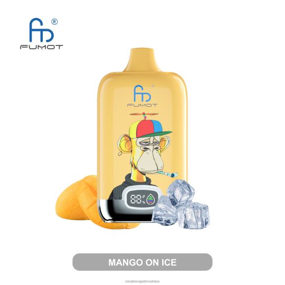 RandM Vape Zagreb - Fumot Original RandM Digital Box 12000 baterija i vape uređaj s tekućim zaslonom N6ZTB12 mango na ledu