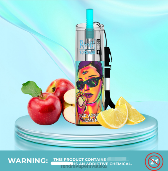 RandM Vape Buy Online - RandM Tornado 10000 plus uređaj za kontrolu protoka zraka 1 kom N6ZTB80 crvena jabuka limun