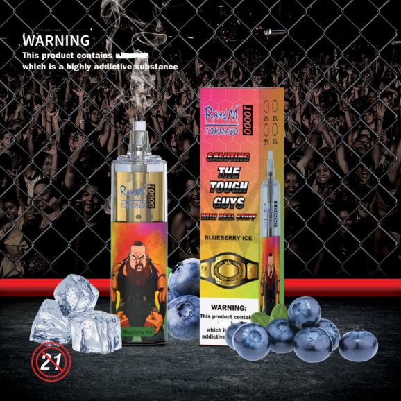 RandM Vape Shop - RandM Tornado 10000 Vape uređaj za kontrolu protoka zraka 1 kom N6ZTB104 led od borovnice