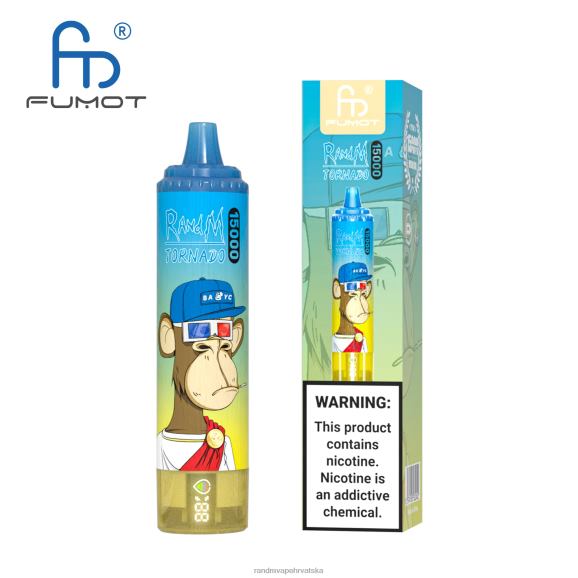 RandM Disposable Vape - Fumot RandM Tornado 15000 Vape uređaj s baterijom i zaslonom za ejuice verzija 1 N6ZTB27 led od grožđa