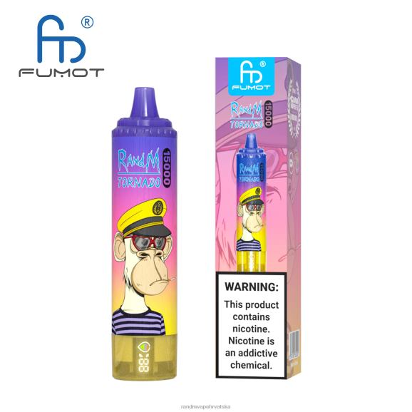 RandM Disposable Vape - Fumot RandM Tornado 15000 Vape uređaj s baterijom i zaslonom za ejuice verzija 1 N6ZTB27 led od grožđa