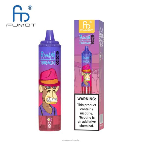 RandM Disposable Vape - Fumot RandM Tornado 15000 Vape uređaj s baterijom i zaslonom za ejuice verzija 1 N6ZTB27 led od grožđa