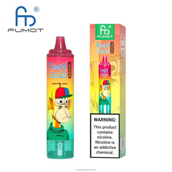 RandM Disposable Vape - Fumot RandM Tornado 15000 Vape uređaj s baterijom i zaslonom za ejuice verzija 1 N6ZTB27 led od grožđa
