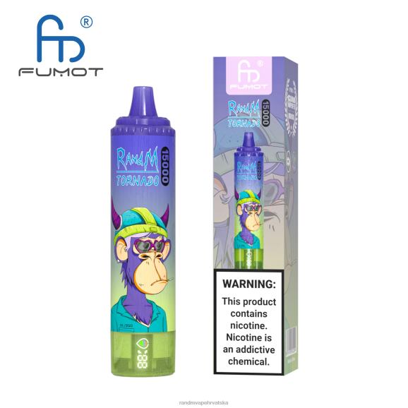 RandM Disposable Vape - Fumot RandM Tornado 15000 Vape uređaj s baterijom i zaslonom za ejuice verzija 1 N6ZTB27 led od grožđa