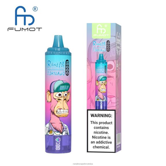 RandM Disposable Vape - Fumot RandM Tornado 15000 Vape uređaj s baterijom i zaslonom za ejuice verzija 1 N6ZTB27 led od grožđa