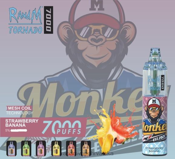 RandM Tornado Croatia - RandM Tornado 7000 Vape uređaj za kontrolu protoka zraka 1 kom N6ZTB182 jagoda banana