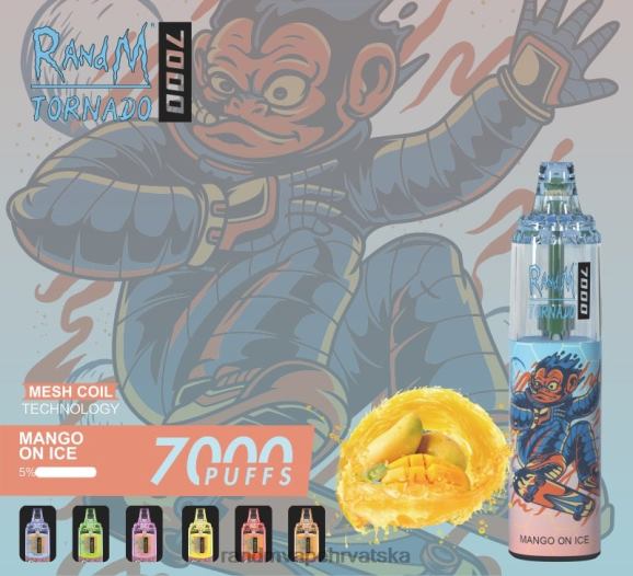 RandM Vape Buy Online - RandM Tornado 7000 Vape uređaj za kontrolu protoka zraka 1 kom N6ZTB170 mango na ledu