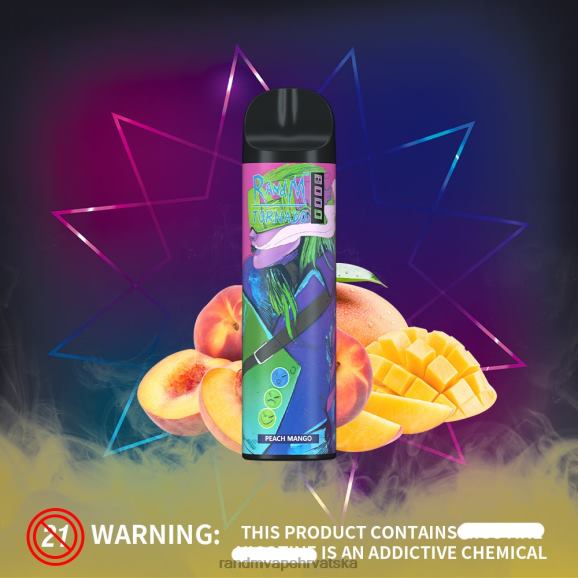 RandM Vape Buy Online - RandM Tornado Vape uređaj za kontrolu protoka zraka 8000 1 kom N6ZTB251 breskva mango