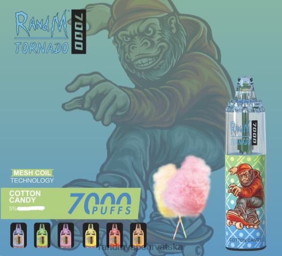 RandM Vape Hrvatska - RandM Tornado 7000 Vape uređaj za kontrolu protoka zraka 1 kom N6ZTB181 šećerna vuna