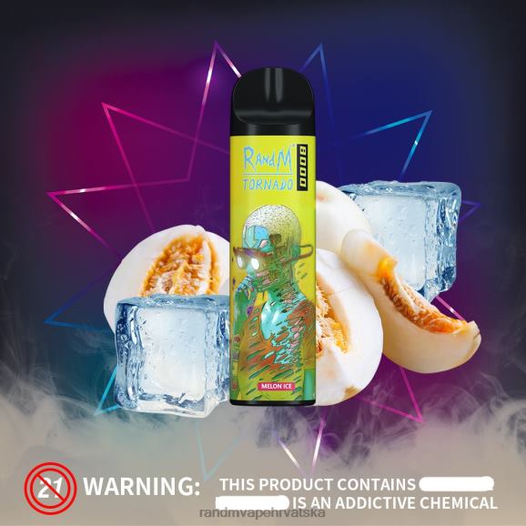 RandM Vape Hrvatska - RandM Tornado Vape uređaj za kontrolu protoka zraka 8000 1 kom N6ZTB244 led od dinje