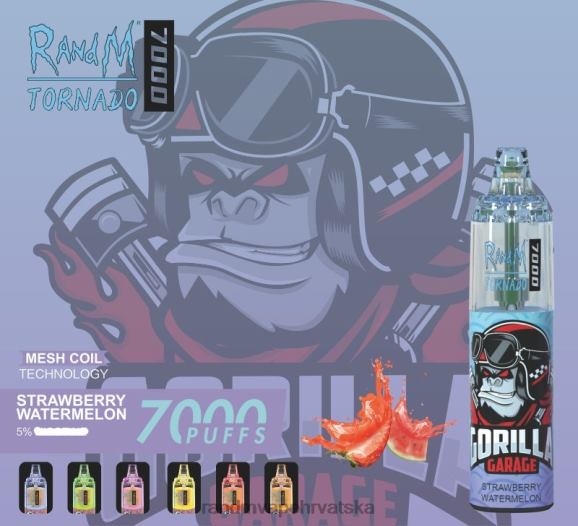 RandM Vape Online - RandM Tornado 7000 Vape uređaj za kontrolu protoka zraka 1 kom N6ZTB178 jagodasta lubenica