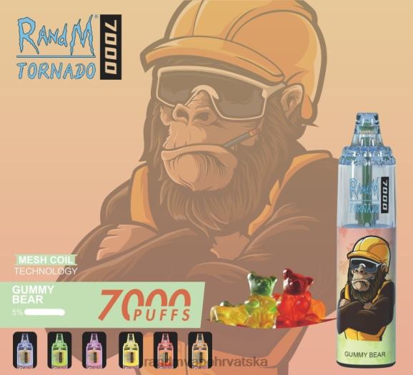 RandM Vape Shop - RandM Tornado 7000 Vape uređaj za kontrolu protoka zraka 1 kom N6ZTB168 Gumeni medo
