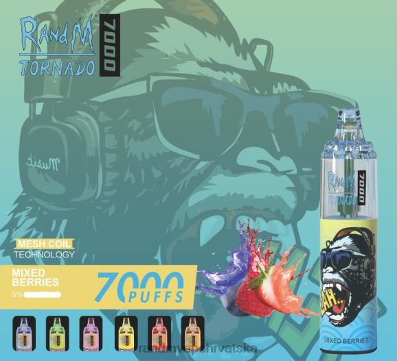 RandM Vape Shop - RandM Tornado 7000 Vape uređaj za kontrolu protoka zraka 1 kom N6ZTB176 miješano bobičasto voće