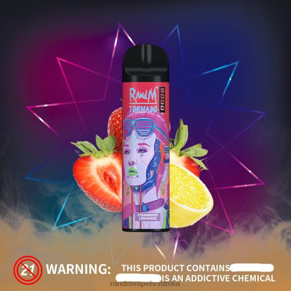 RandM Vape Shop - RandM Tornado Vape uređaj za kontrolu protoka zraka 8000 1 kom N6ZTB239 limunada od jagoda