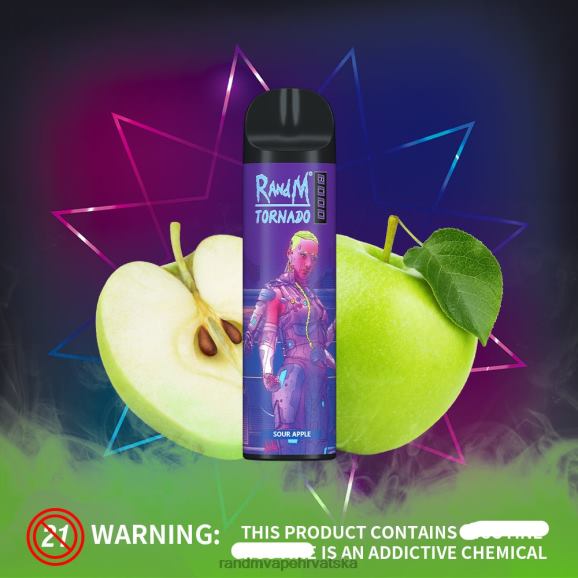 RandM Vape Shop - RandM Tornado Vape uređaj za kontrolu protoka zraka 8000 1 kom N6ZTB240 kisela jabuka