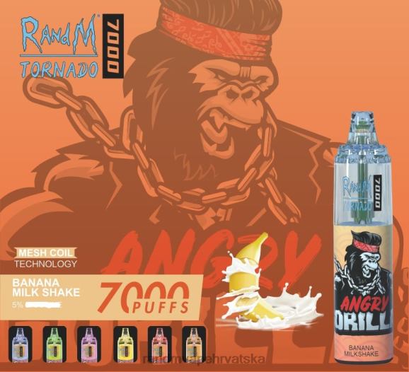 RandM Vape Zagreb - RandM Tornado 7000 Vape uređaj za kontrolu protoka zraka 1 kom N6ZTB183 led od jagoda