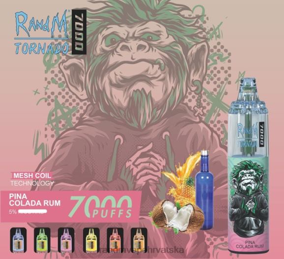 RandM Vape Zagreb - RandM Tornado 7000 Vape uređaj za kontrolu protoka zraka 1 kom N6ZTB183 led od jagoda