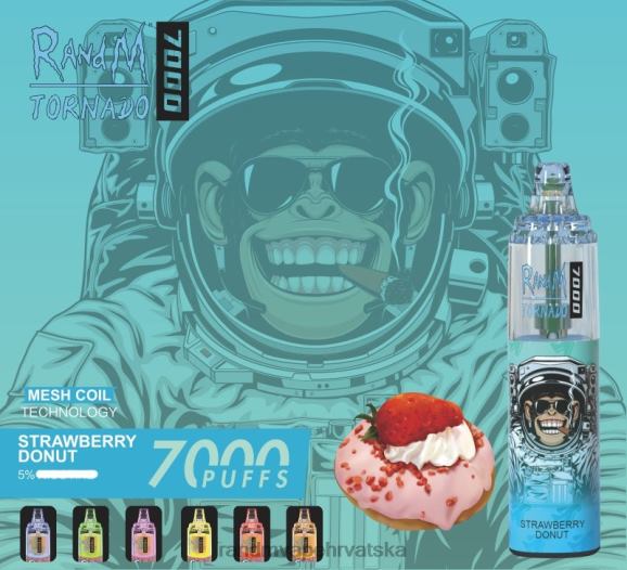 RandM Vape Zagreb - RandM Tornado 7000 Vape uređaj za kontrolu protoka zraka 1 kom N6ZTB183 led od jagoda