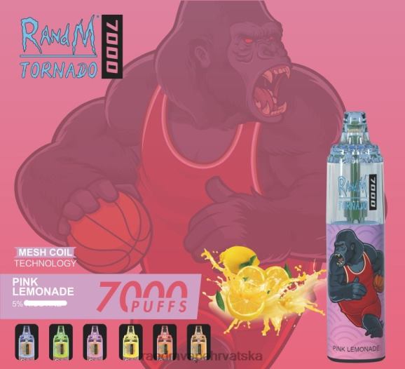 RandM Vape Zagreb - RandM Tornado 7000 Vape uređaj za kontrolu protoka zraka 1 kom N6ZTB183 led od jagoda
